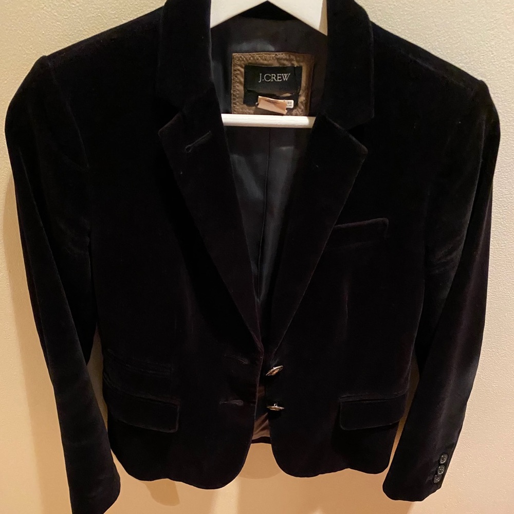 J-Crew black velvet blazer